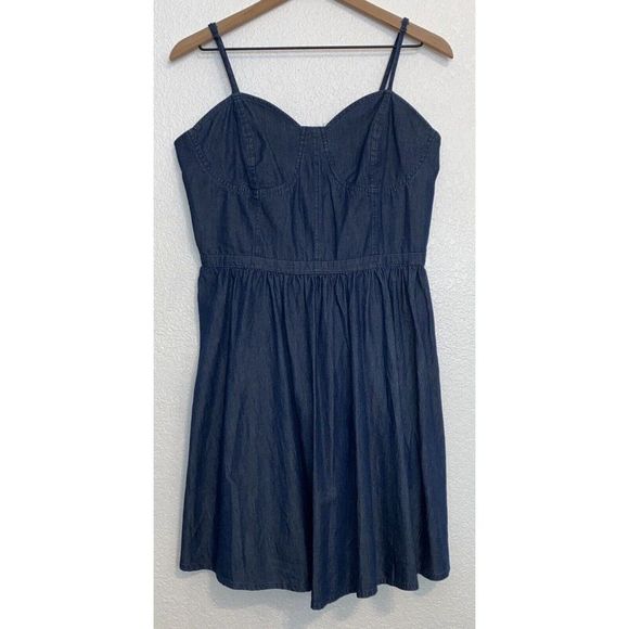 Lauren Conrad Chambray Bustier Dress Size 14 NWT - Picture 2 of 11
